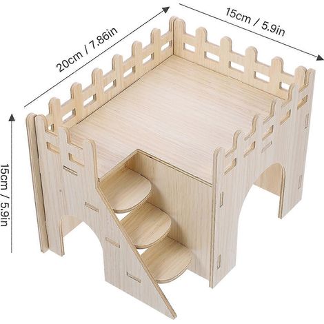 Un ensemble de cachettes pour cobayes, comprenant une échelle une maison pour hamster une cachette en bois des accessoires pour cage à hamster. (1/4)