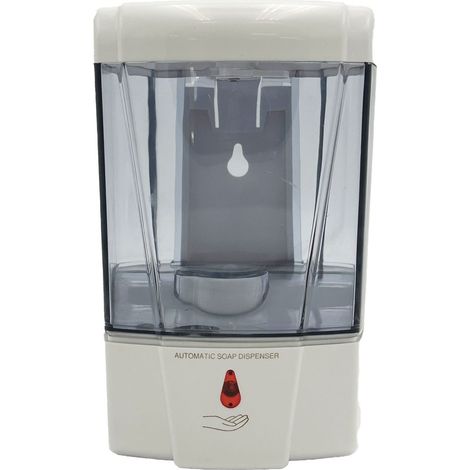 Distributore di sapone e shampoo automatico da parete 600 ml ergonomico trasparente