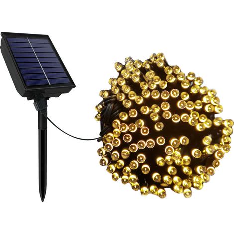 Solar-Lichterketten Außen Lichterwand Warmweiß 100m Lichtervorhang Solarlichterkette 8 Modi Wetterfest Led Weihnachtsbeleuchtun, HENGMEI