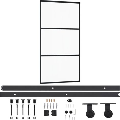 Maison Exclusive - Schiebetür mit Beschlag ESG-Glas & Aluminium 1