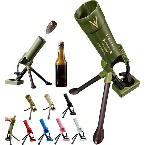 Ouvre-bouteilles mortier pour bouteilles de bière, ouvre-bouteilles de bière style mortier 51mm, lanceur de capsules tactique