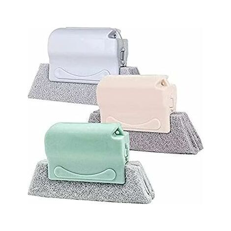 3PCS Brosse de Nettoyage de rainure de fenêtre, Brosse de Nettoyage de rainure créative, Brosse de Nettoyage de fenêtre Magique, Nettoyage Rapide de Tous Les Coins et espaces, Cuisines,bleu, gris, ros (1/5)