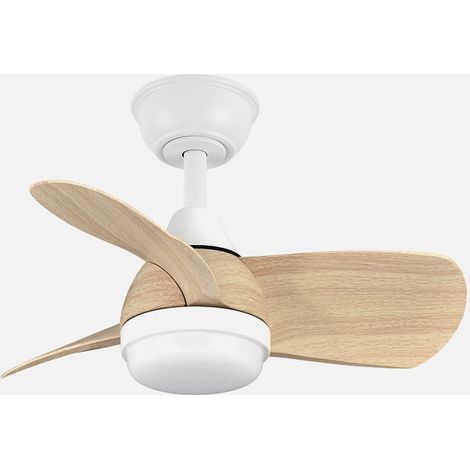 Ventilador Dc 24w Pirdo Blanco/haya 3 Aspas 60d 2400lm 6 Velocidades 3000-4500-6000k C/remoto, Memoria Y Temporizador (1/2)