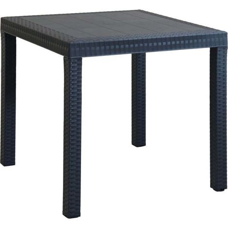 CALIGOLA - set tavolo in alluminio e teak cm 80 x 80 x 74 h con 4 poltrone Alma (1/4)