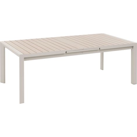 Hesperide – Table de jardin extensible 6 places en aluminium – Rallonge automatique 60 cm – Dimensions 214/274 x 110 x 77 cm – Résistante à la rouille