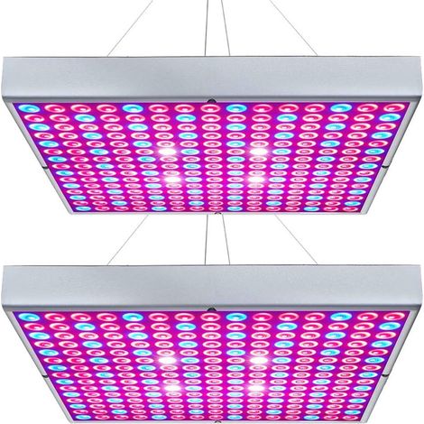 LED-groeilamp - 225 LED's - Plantlamp met rood, blauw en wit paneel - Geschikt voor kamerplanten, kwekerijen, groenten en bloemen - Set van twee (1/5)