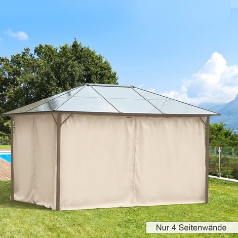 Panneaux latéraux 3×4m pour kiosque crochets 352× étanches et stables pour hiver beige tente de fête 205cm aménagement intérieur
