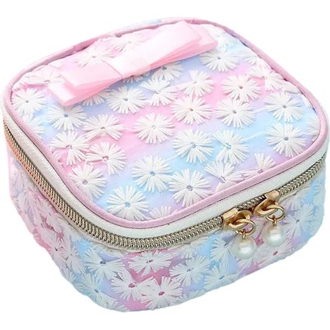 Sac De Rangement Pour Serviettes Hygiéniques - Fermeture Éclair - Coton Avec Maille Brodée - Usage Multifonctionnel - 1 Pièce (1/5)