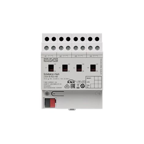 Jung Actionneur de commutation KNX 4gang, REG, 4 TE 2304.16 REGHM