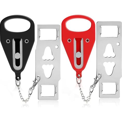 Verrous de porte portables - renforcent la sécurité des hôtels et appartements pour empêcher les intrusions - 2 pièces (1/5)