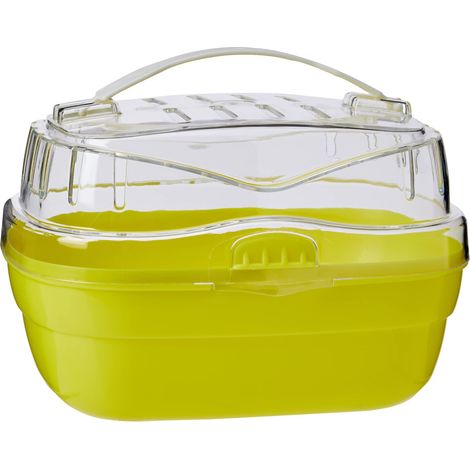 Ferplast Trasportino per criceti e altri piccoli roditori ALADINO SMALL Fessure di ventilazione, Comoda maniglia, Chiusura sicura, 20 x 16 x h 13,5 cm Verde (1/3)