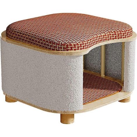 Tabouret 2 en 1, lit pour chat, lit frais et moelleux pour l'intérieur, tabouret pour humain (1/4)