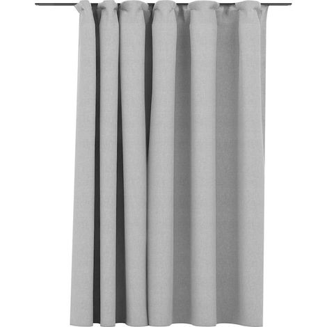 Maison Exclusive - Verdunkelungsvorhang mit Haken Leinenoptik Gra