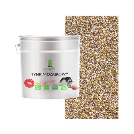 Enduit de façade mosaïque résine brun moutarde 7 kg – Résistant au gel – Application intérieure et extérieure – Texture agneau