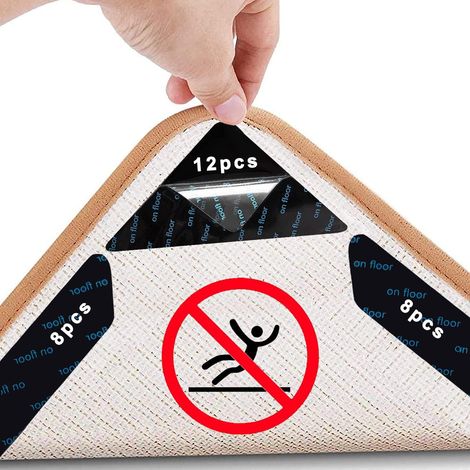 Lot de 20 Tapis Antidérapant, Adhérence Forte, Lavable, Réutilisable, Pour Sol Bois et Moquette (1/5)