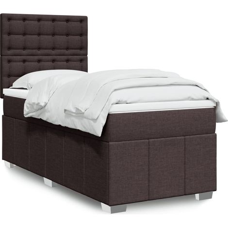 Boxspringbett mit Matratze Dunkelbraun 100x200 cm Stoff vidaXL