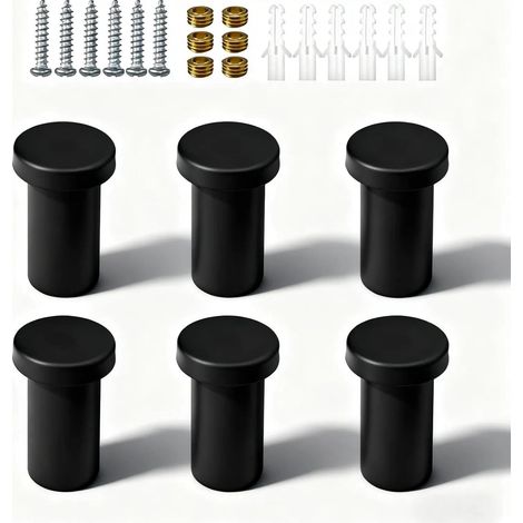 Stück Edelstahl-Wandhaken, 36 mm – Runde, mattschwarze Haken für Handtücher, Bad und Küche – Robust und modern