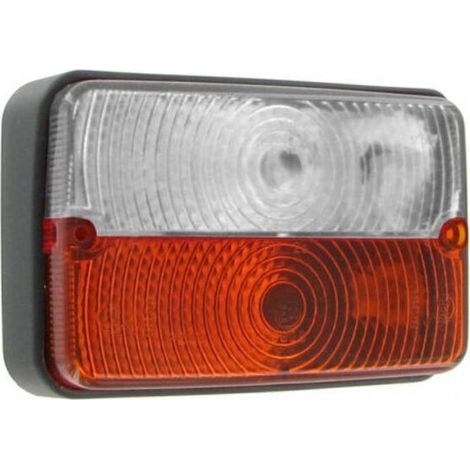 Feu avant 2 fonctions pour tracteur – Feu de position et clignotant – Dimensions 120x80x56mm – Ampoules P21W et P21/5W non fournies