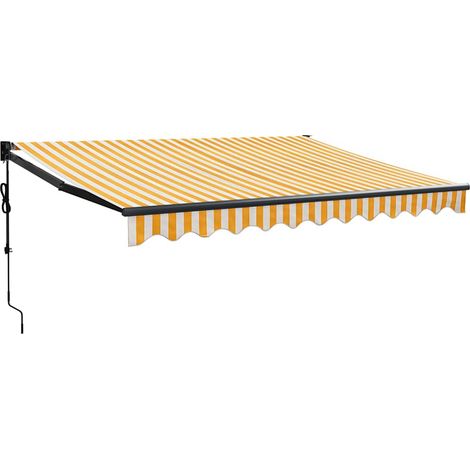 Maison Exclusive - Tenda Sole Automatica Retrattile Gialla e Bianca 3,5x2,5 m