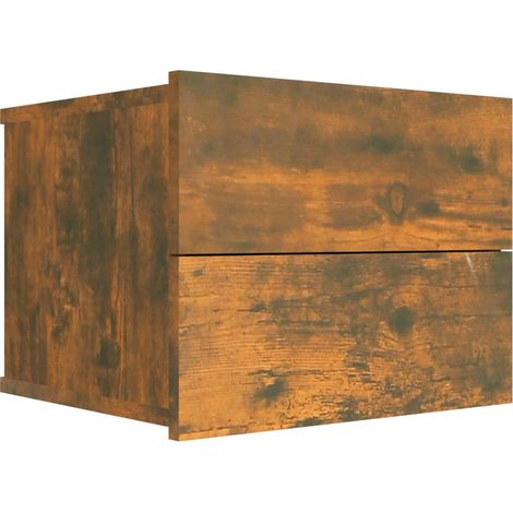 Comodino sospeso con due cassetti 40 x 30 x 30 cm MDF marrone DEC033553