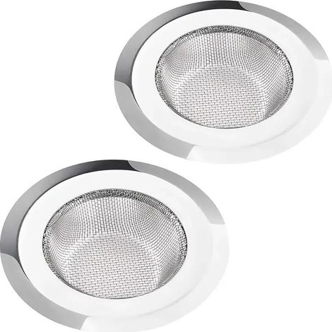 Lot de 2 Filtre, Acier Inoxydable, Diamètre 11,4 cm, Bord Large, Évier Cuisine (1/5)
