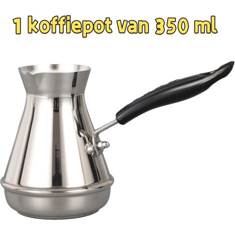 cafetière à longue poignée portable en acier inoxydable capacité 350 ml couleur argent (1/5)