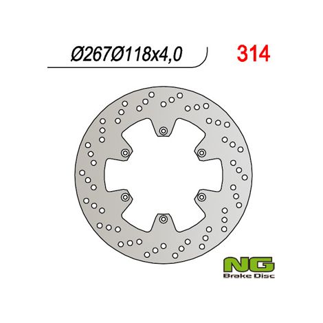 Disco freno anteriore Yamaha TT 600R 98-07 267x118x4 mm