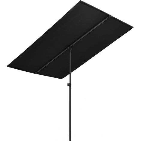 Parasol d'extérieur avec mât en aluminium 2x1,5 m Noir (1/5)