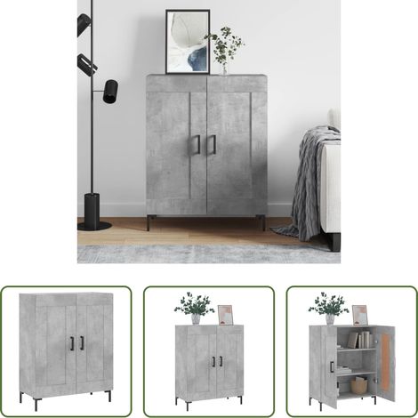 vidaXL Stauraum - Sideboard Betongrau 69,5x34x90 cm Holzwerkstoff (1/5)