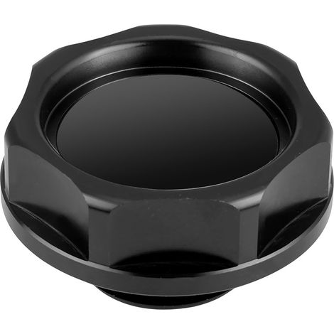 Couvercle de remplissage d'huile en alliage d'aluminium, bouchon de réservoir de carburant pour voiture (noir) (1/5)