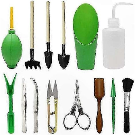 Kit de 14 outils de jardinage mini pour travaux et projets de jardin, lot complet. (1/4)