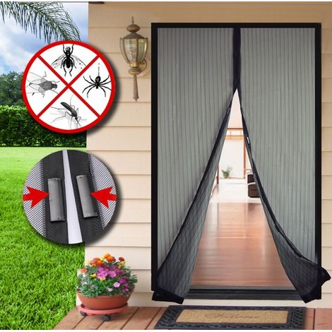 ZANZARIERA CON VELCRO/MAGNETE NERO - 100X210CM