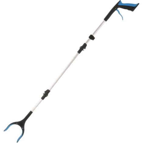 Canne de préhension pour personnes âgées - Canne de préhension pour personnes handicapées - Pince de préhension de 109 cm avec tête rotative à 360° - Aide à la préhension - Bleue (1/5)