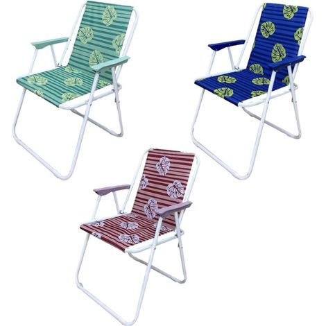 1 Pezzo Sedia da Giardino Pieghevole Relax Tela Bali 3 Colori
