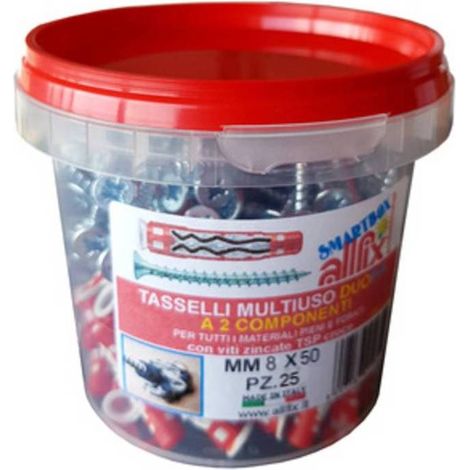 TASSELLO DUO FIX C/VITE 8X50 MM CONF 25 PZ