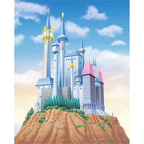 Komar Wandtapete - Disney Princess Cinderella Castle - 250 x 200 cm - Vlies - für Kinderzimmer (1/3)