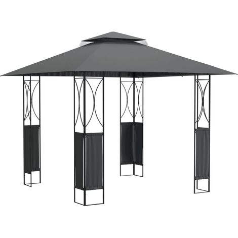 Tonnelle de jardin,Belvédère avec toit anthracite 300x300x270 cm acier CFW310778 (1/5)