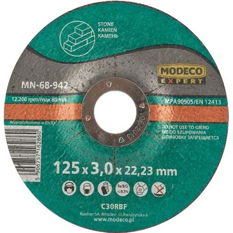 Disco de corte Modeco mn-68-942 125mm 3mm paquete 25 (1/2)
