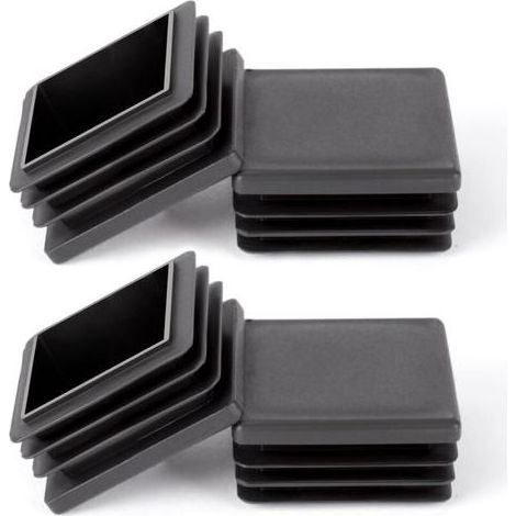 40 40mm Carré Bouchons à lamelles,4 PCS Bouchons de Couverture Cache Tube en Plastique PE Bouchon Pied de Chaise Embout de Bouchon en Plastique pour Chaises Canapés Tables,Noir (1/5)