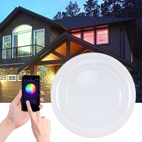 Plafonnier intelligent LED multicolore RGB&WW 60 W 15 pouces avec commande vocale WiFi, AC 85-265 V (1/5)