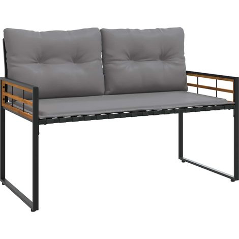 Maison Exclusive - Holz-Lagenbank mit Kissen Uni Hellgrau 114 x 5