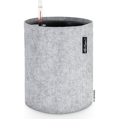 LECHUZA® Pflanzgefäße TRENDCOVER Filz 23 Light Grey hellgrau All-in-One (1/4)