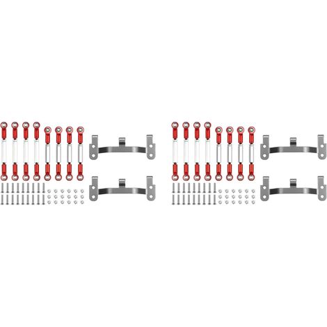 2Ensemble Mise à Niveau du Support de Base de Tige de Liaison de Tige de Traction en Métal B1 B14 B24 C14 C24 1/16 Pièces de Rechange de Voiture TéléCommandée, Rouge (1/5)