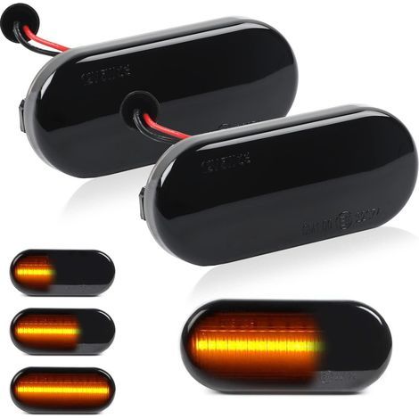 Intermitentes LED dinámicos – Luces de posición laterales para Volkswagen Golf 3, Polo, T5, Sharan, Passat – Material ABS duradero (1/5)