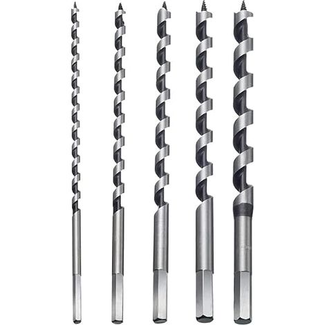 Set di 5 punte da trapano elicoidali extra lunghe in acciaio inox per legno, mattoni, piastrelle e plastica - 6 mm/8 mm/10 mm/12 mm/14 mm x 230 mm (1/5)