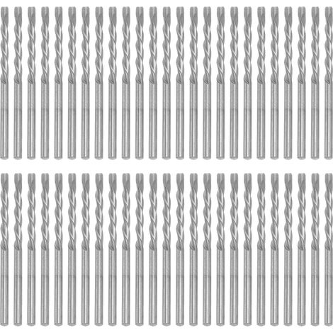 50PCS 1/8 Inch Drill Bits High Speed Steel Spiral Saw Bit Set for Wood and Plastic Cutting Silver (1/4)