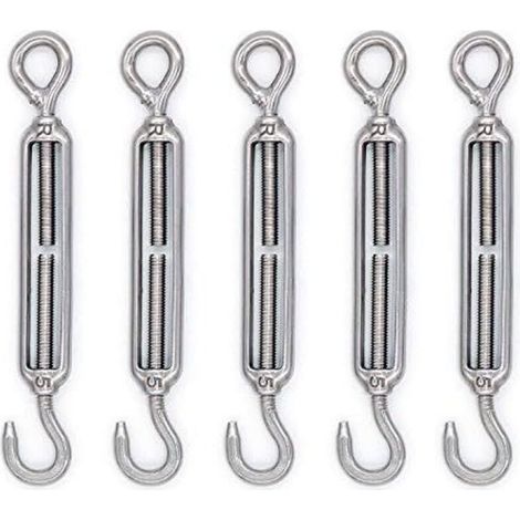 M5 tendeur crochet et œil en acier inoxydable 304 - Lot de 5 (1/5)