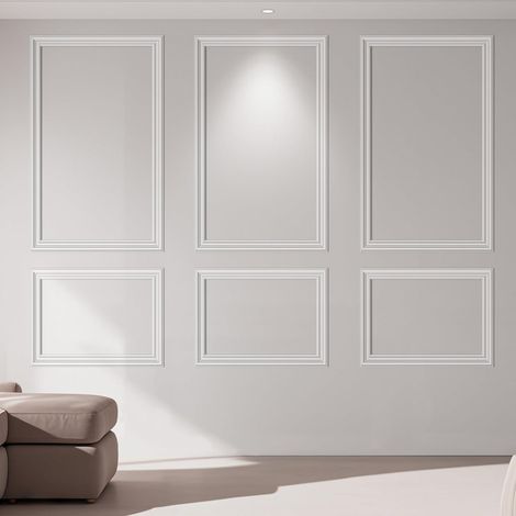 Lot de 6 Moulures Murales Prédécoupées pour décoration murale d'intérieur salon chambre à coucher (1/5)