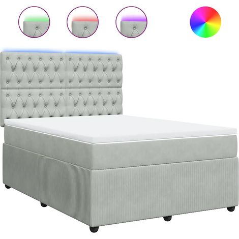 Maison Exclusive - Sommier à lattes de lit et matelas Gris clair 140x190cm Velours