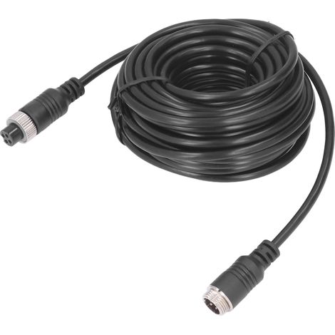 Câble d'extension vidéo 4 broches de 10 m (33 pi) pour caméra de recul de voiture, compatible avec camions, remorques, bus et camping-cars. (1/5)